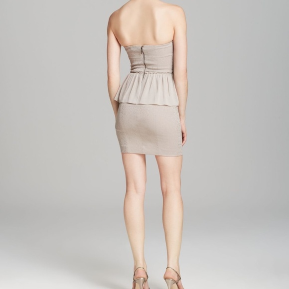 NEW GUESS STRAPLESS JACQUARD PEPLUM DRESS SZ 10 - Picture 3 of 4